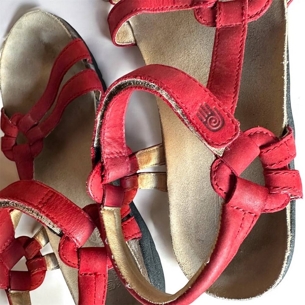 Teva Ventura Red Cork Sandals 6389 Strap Leather Flat Slip On Waterproof Women 6 - Picture 2 of 5